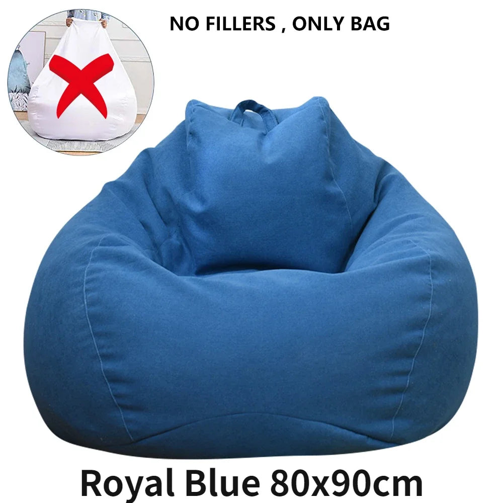 Lazy Sofa Cover Comfortable Large Bean Bag Cover without Filler for Home Bedroom Adults Kids Soft Tatami Chairs Covers Beanbags