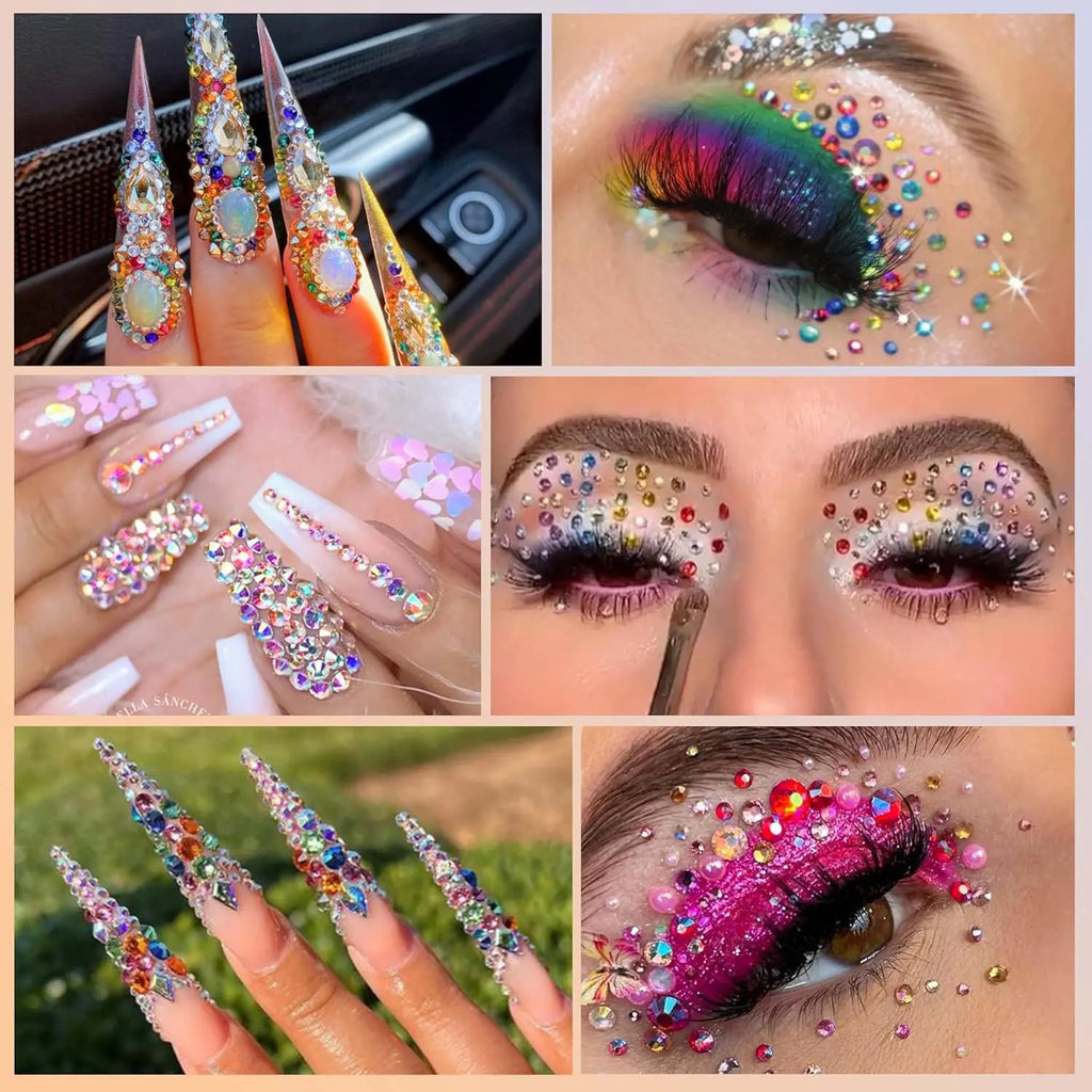Bedazzling Kit 60 Colors Jelly Resin Rhinestones | 3mm Multicolor Flatback Gems for Crafting,Clothes Nail Diamond Art，Gifts