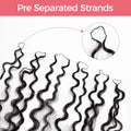 Sleek Human Hair Pre-looped Feather Crochet Extension Natural Black Burmese Curly Pre-Separated Knotless Invisible Crochet Hair