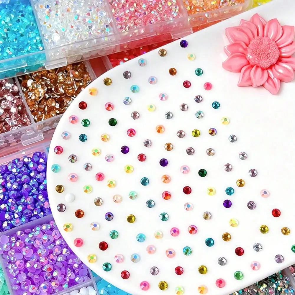 Bedazzling Kit 60 Colors Jelly Resin Rhinestones | 3mm Multicolor Flatback Gems for Crafting,Clothes Nail Diamond Art，Gifts