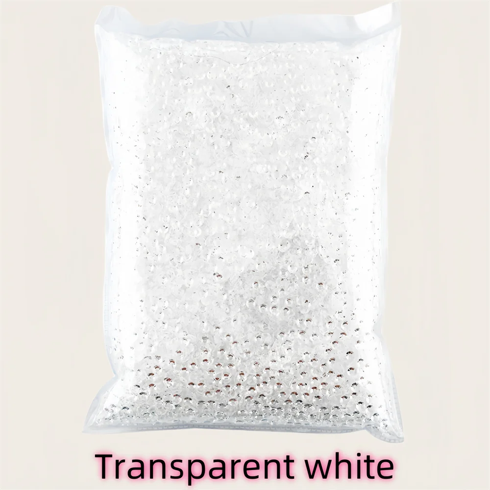 5 Sizes 2mm-6mm Jelly white AB Round Non Hotfix Glitter Bling Silver Flatback Rhinestones Glue On Beads Nailart Nail Gems Diy
