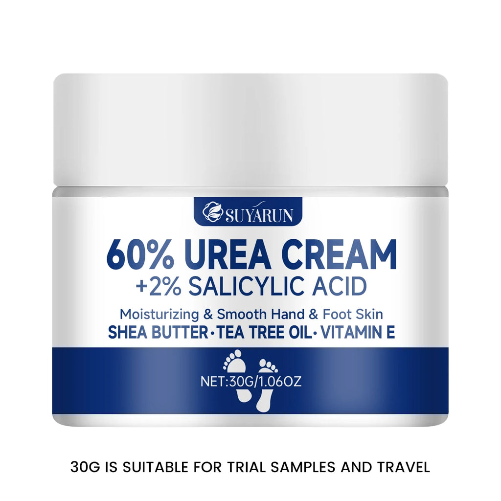 SUYARUN 60% Urea Foot Cream for Cracked Heels & Dry Skin - Intensive Moisturizing Treatment, Callus Remover, Diabetic Foot Care.