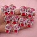 10pcs popular European and American acrylic Christmas snowball cake tree earrings with pink bow Christmas fashion accessories