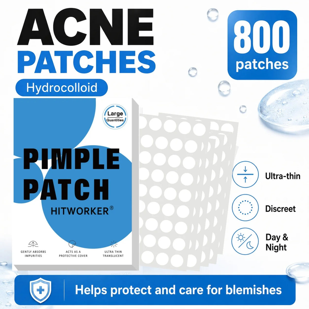 ClearSkin Hydrocolloid Pimple Patches – 800 Count