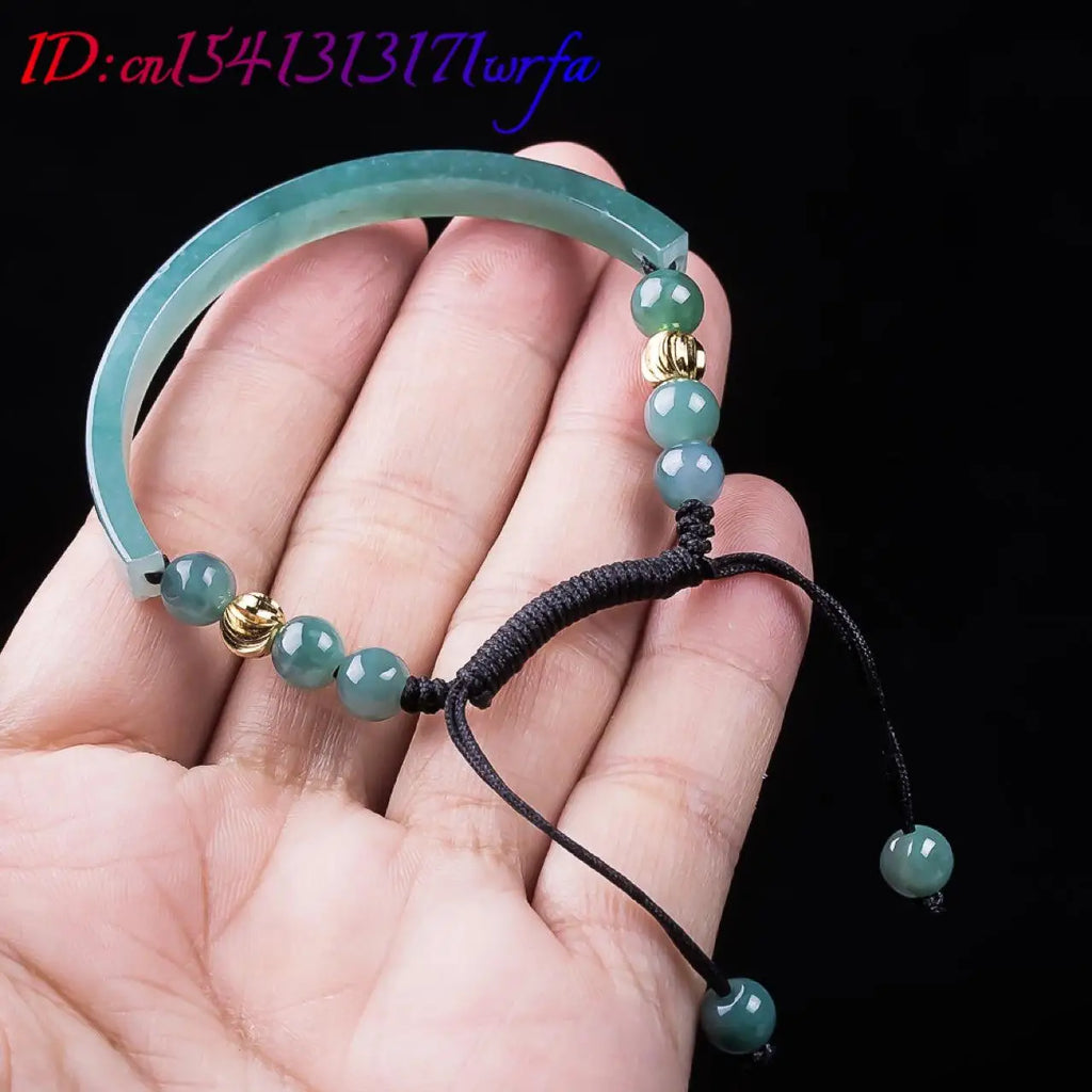 Myanmar Jadeite Bracelet Accessories Carved Gemstone Natural Burmese Jade Bangle Talismans Fashion Gifts for Women Real Jewelry