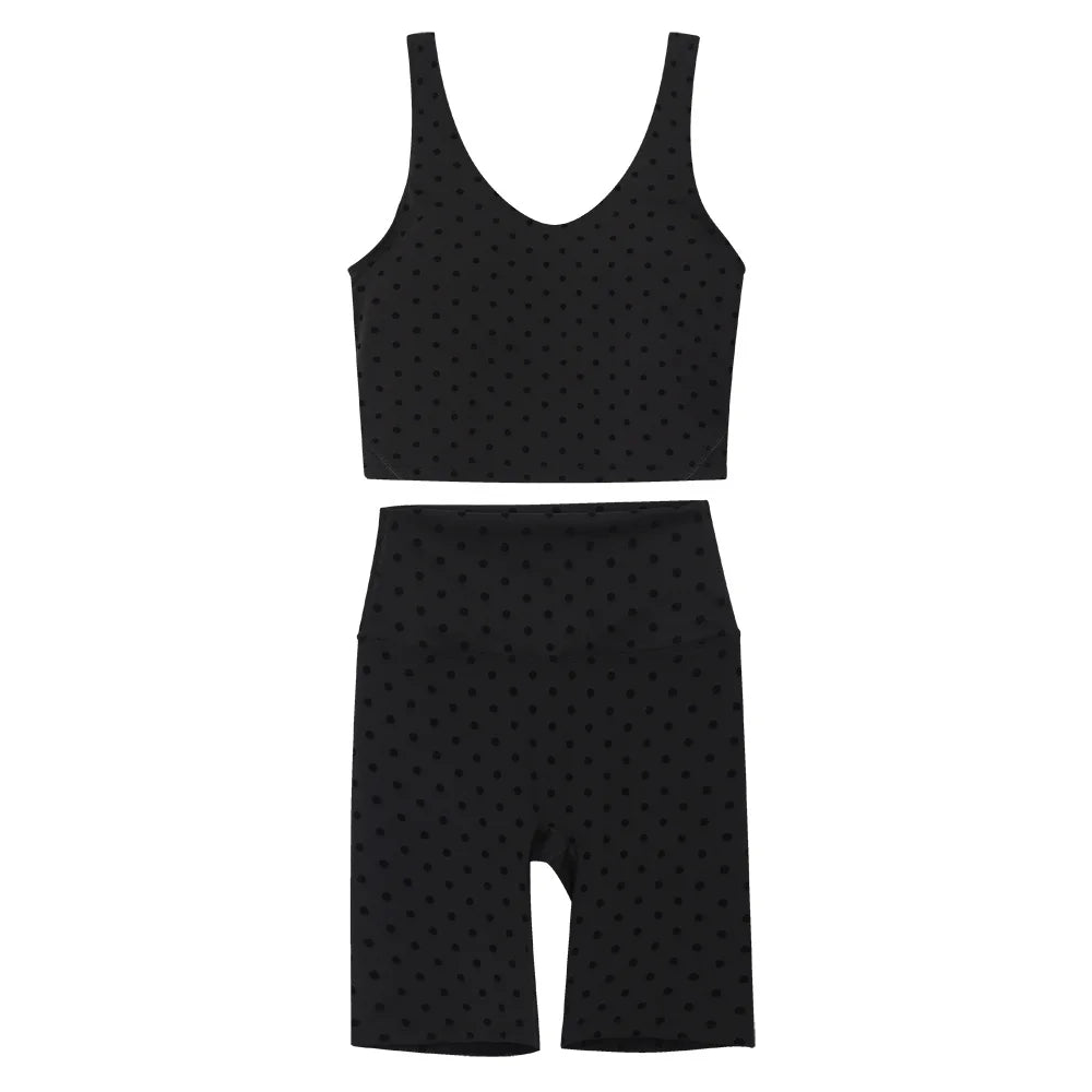2026 Yoga Women's Bra With U-shaped Back Sets Fitness Running Summer Breathable Quick Drying Fixed Vest Five-point pants