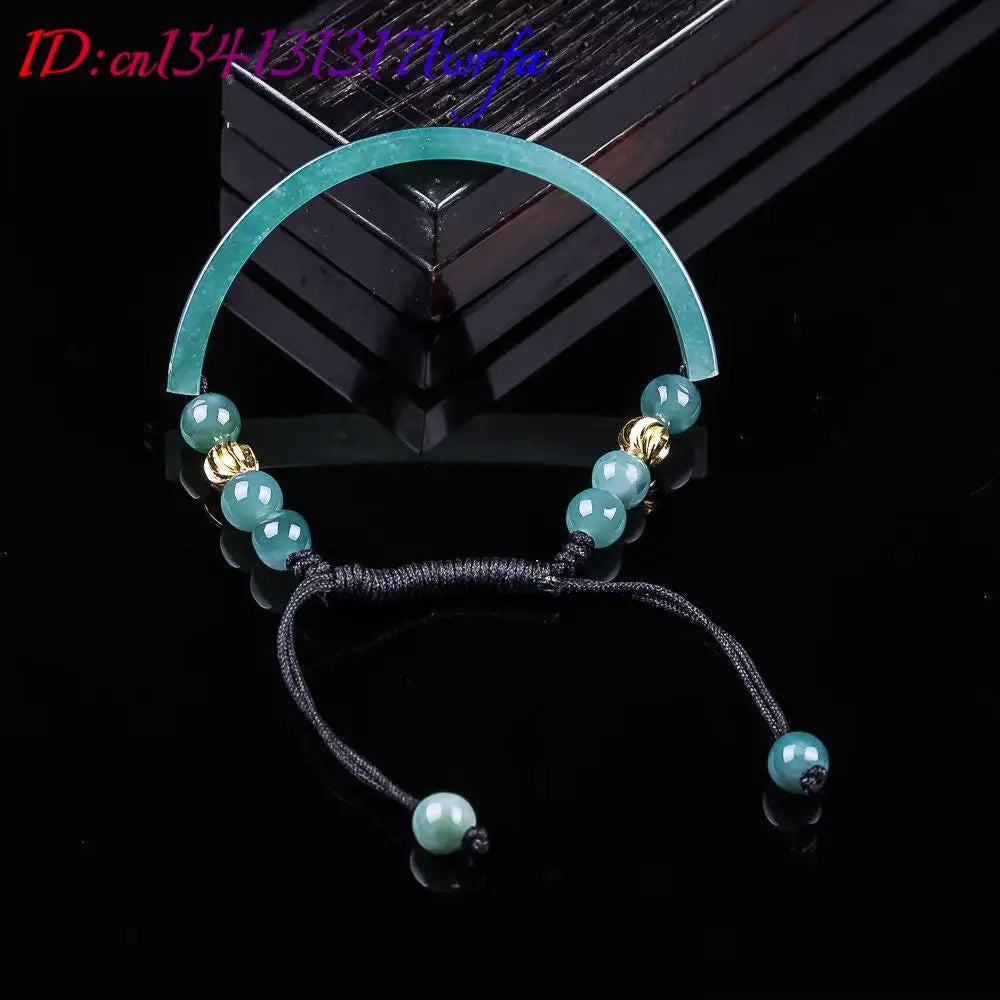 Myanmar Jadeite Bracelet Accessories Carved Gemstone Natural Burmese Jade Bangle Talismans Fashion Gifts for Women Real Jewelry